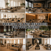 Ensemble de Reformer Pilates Corps Équilibré Professionnel pour Yoga, Appareil de Pilates en Bois Lit Chaise Équipement pour Entraînement à Domicile
