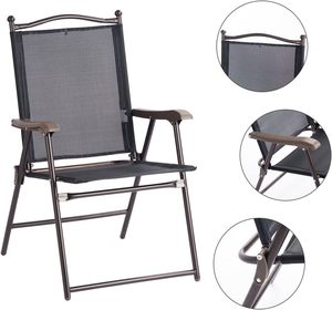 <span class=keywords><strong>Giantex</strong></span> Lot de 2 chaises de salle à manger pliantes pour patio, utilisation en extérieur, pelouse, camping, jardin, piscine, plage, cour, salon, sans assemblage, noir - Product Image 5