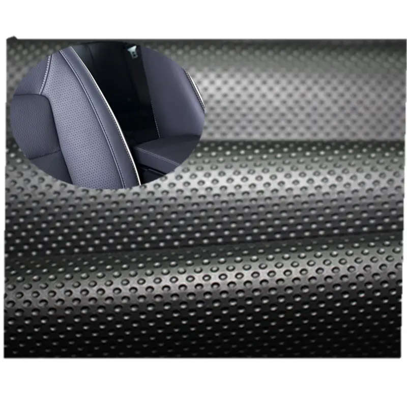 high quality polk dot Fashion leather 4 way stretch pvc synthetic leather fabric for car seat