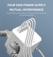Multiprise intelligente moderne mini électrique EU avec 4 prises et 4 ports USB, protection contre les surtensions CE pour prise murale 230V 16A
