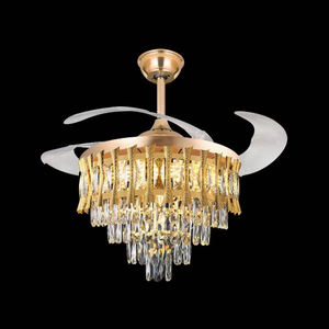 智能遥控42英寸发光二极管吊扇灯软风6风扇速度低噪音欧式设计风格卧室铁体 - Product Image 4