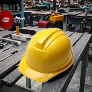 Casque de sécurité jaune de type V, sans fentes, suspension à 6 points, pour la construction - Product Image 6