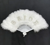 Éventail pliant rose vintage avec perles et plumes pour mariée, idéal pour les enterrements de vie de jeune fille - Grande Vente