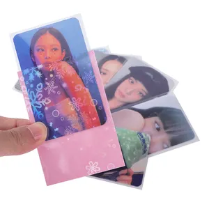 Atacado Kpop Photocard Cartão Rosa Cor Mudando Mangas Alta Qualidade Transparente Cartão Pc Mangas Para 3 polegadas K-Pop Cartões