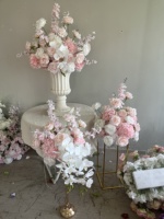 Ramo de Rosas de Seda Rosa y Blanco para Boda, Decoración Floral para Mesa de Comedor, Flores Artificiales para el Hogar