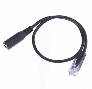 Cable <span class=keywords><strong>adaptador</strong></span> de audio y micrófono con conector hembra de <span class=keywords><strong>3.5</strong></span> <span class=keywords><strong>mm</strong></span> D1421 <span class=keywords><strong>a</strong></span> auriculares de teléfono <span class=keywords><strong>RJ9</strong></span>/RJ10 para teléfono de oficina - Product Image 1