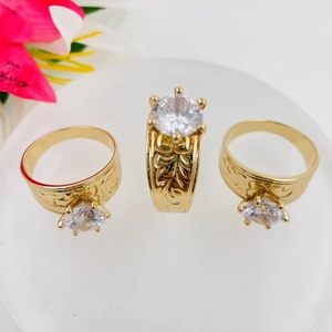 خاتم ألماس JX113C جاهز بالكامل 6 أحجام للشحن حلقة واسعة 12 مع 8 من أحجار الزيركونيا المكعّبة الكبيرة خاتم هاواي البلوميريا مجوهرات الساموان - Product Image 3