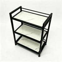 Étagère à vaisselle moderne en marbre - Étagère de rangement à trois niveaux pour assiettes et bols - Design portable