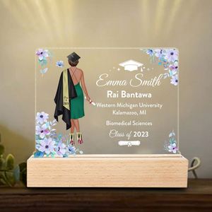 Lámpara de Noche LED 3D con Base de Madera, Luz de Luna con Cambio de Color, Logotipo de Texto Personalizado, Control Remoto, Lámpara de Escritorio o Mesita de Noche, Regalo Personalizado - Product Image 4