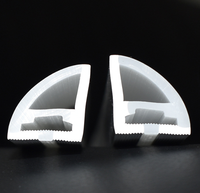 Étagère armoire décorative plafonnier d'angle adapté aux bandes lumineuses de 10MM V1616 manchon en silicone néon en forme d'éventail à angle droit