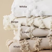 Ensemble de housse de couette bohème élégante, douce, confortable et respirante, avec taies d'oreiller, taille Queen, beige, pour chambre à coucher, 3 pièces