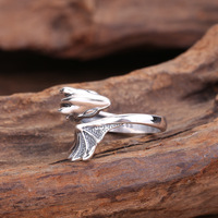 Bague en argent Sterling 925 pour hommes et femmes, anneau de Dragon rétro Punk Type d'ouverture de ptérosaure taille 5 à 9