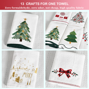 Ensemble de serviettes de douche cadeau personnalisé en coton logo personnalisé brodé doux absorbant souvenir de noël promotionnel - Product Image 2