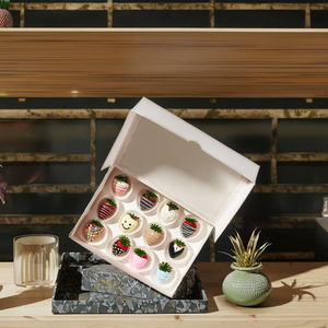 Caja de cartón <span class=keywords><strong>con</strong></span> ventana transparente para hornear Cassette ventana pastel <span class=keywords><strong>Chocolate</strong></span> bomba cubierta de <span class=keywords><strong>Chocolate</strong></span> fresa Pretzel Bar comida - Product Image 1