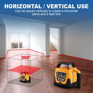 Láser Rotatorio Autonivelante de 500m con Línea Cruzada Roja, Rotación de 360 Grados Horizontal/Vertical, IP67, 50kg, 500m, Línea Cruzada Roja - Product Image 2