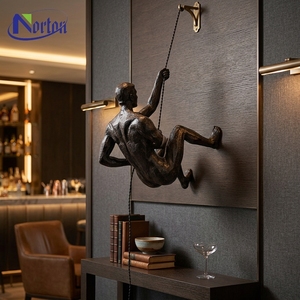 Scultura da <span class=keywords><strong>Parete</strong></span> in Metallo Personalizzata per Casa, Hotel e Villa, Arte Decorativa 3D in Bronzo, Statua di Uomo che Si Arrampica - Product Image 3