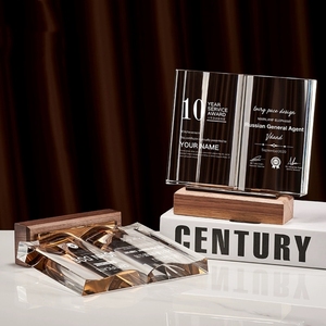 ADL-Trophée de <span class=keywords><strong>Livre</strong></span> en Bois avec Logo Personnalisé, Imprimé UV, Verre Cristal, Gravé au Laser, Modèle Souvenir, Thème de l'Amour - Product Image 3