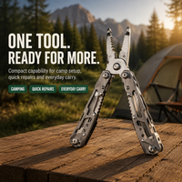 Pince à dénuder, à sertir et à couper les câbles en acier inoxydable avec couteau de poche et ensemble d'outils multifonctions. Outil de camping et de chasse