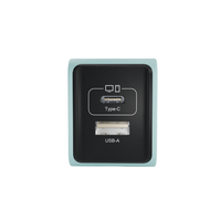 Cargador Rápido de Pared GaN con Doble Puerto USB Tipo C de 45W, Enchufe Intercambiable para UE, EE. UU., AU, Reino Unido, 5V 12V, para Teléfono Móvil y Portátil