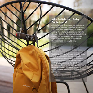 Câble en acier pratique avec cadenas à combinaison 2026 ; Vélo, véhicule électrique, valise, panier, armoire, rangement, chaîne antivol - Product Image 4