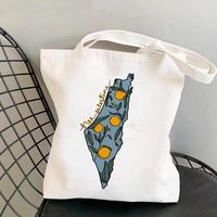 Sac Fourre-Tout Palestine en Coton Bio Hotselling, Motif Drapeau Palestinien Imprimé et Design Géométrique Arabe