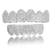 Grilles dentaires Hip Hop en diamant véritable, grilles en moissanite pour le haut et le bas, bijoux dentaires punk pour rappeurs