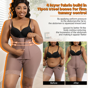 Faja colombienne de compression post-opératoire pour <span class=keywords><strong>femme</strong></span>, avec bâtons de maintien lombaire, taille 2, grande taille, shapewear - Product Image 5