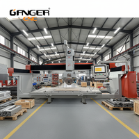 GANGER Máquina CNC de 5 ejes para corte de piedra, diseño superior, con motor de bancada de alta resistencia, router de tallado de mármol, cuarzo y granito de alta precisión