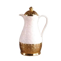 Thermos à vide de 1000 ml, corps en métal, doublure en verre, thermos à café, style arabe marocain, thermos à café de luxe