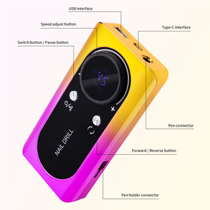 เครื่องเจียรเล็บแบบพกพา 45000 รอบต่อนาที ชาร์จไฟได้ผ่าน USB สีรุ้ง สำหรับทำเล็บเจล ทำเล็บมือ ใช้ในร้านเสริมสวย - Product Image 4