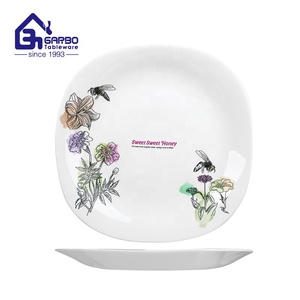 Plato de Vidrio Opal <span class=keywords><strong>Blanco</strong></span> Cuadrado de 280 mm, Plato de Vidrio Templado de 11 Pulgadas con Impresión Personalizada al por Mayor, Plato Plano <span class=keywords><strong>Blanco</strong></span> - Product Image 1
