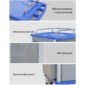 Медицинская тележка для медикаментов из АБС-пластика, двухсторонняя, с центральной блокировкой и выдвижными ящиками, от поставщика тележек для медикаментов - Product Image 4