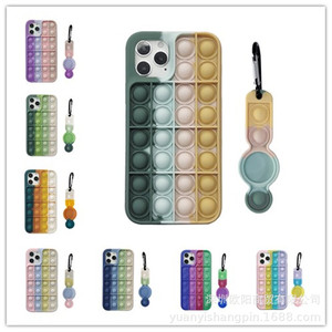 Coque de téléphone Pop It avec porte-clés Pop Fidget pour iPhone, design dégradé vert, anti-stress - Product Image 5
