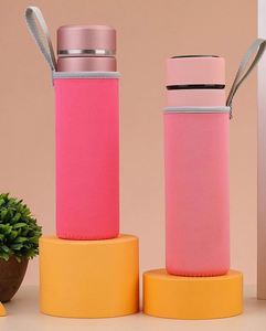 Funda de Neopreno Personalizada con Logotipo para Botella de Agua de Vidrio y Vaso de Café Helado, Reutilizable con Asa, Bolsas Promocionales - Product Image 3