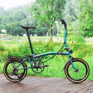 Bicicleta Plegable Unisex Ultraligera Portátil de Acero al Cromo-Molibdeno Retro con Capacidad de Carga de 120 kg - Product Image 2