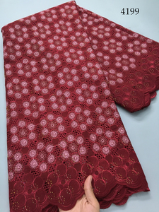 4199 Africa Swiss Voile pizzo <span class=keywords><strong>in</strong></span> svizzera ricamato <span class=keywords><strong>cotone</strong></span> africano tessuto di pizzo di alta qualità per le donne festa di nozze vestito - Product Image 4