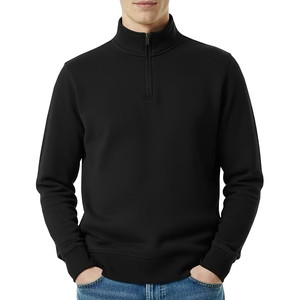 เสื้อฮู้ดดี้ผู้ชายแบบสวมหัว OEM ซิป 1/4  ทรงหลวม คุณภาพสูง - Product Image 1