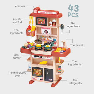 Ksf nhà bếp trẻ em Đồ chơi Bộ giả vờ phun trò chơi 43pcs mini đồ chơi nhà bếp trẻ em thực sự nấu ăn bồn rửa Bộ trò chơi nhà bếp trẻ em Đồ chơi - Product Image 5