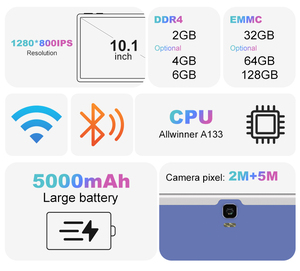 New kim loại trường hợp Tablet PC 5G Wifi A133 Quad Core 10.1 inch <span class=keywords><strong>Android</strong></span> 5000mAh máy ảnh trẻ em Tablet PC - Product Image 2