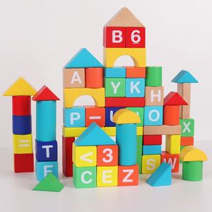 62PCS Kids Wooden Stacking Castle Alphabet <b>Block</b> Toys Colorful Safe Paint Geometric <b>Building</b> <b>Blocks</b> for Boys Girls - Product Image 5