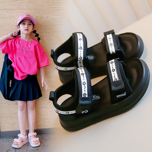 Sandalias de Verano para Niñas, con Punta Abierta, Diseño Floral, Color Sólido, Antideslizantes, Ajustables, Estilo Princesa, Zapatos de Playa para Niños - Product Image 2