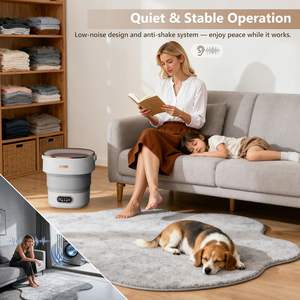 Mini Lave-linge Pliable Portable en Plastique avec Essoreuse, Capacité de 3,43 Gallons pour Vêtements de Bébé, Chaussettes - Idéal pour Voyages, Dortoirs et Camping - Product Image 6