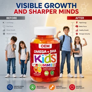 Gommes multi-vitamines quotidiennes pour enfants DHA Omega 3 Zinc <span class=keywords><strong>Vitamine</strong></span> C D3 Soutien immunitaire Croissance Développement - Product Image 4
