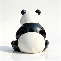 Sculpture de panda en fibre de verre FRP, mignonne, taille personnalisée, couleur personnalisée, non toxique, ornement pour jardin extérieur, décoration de table intérieure, artisanat pour parc