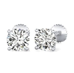 Premium White Gold 2CT Round Cut Moissanite <b>Men's</b> <b>Stud</b> <b>Earrings</b> Sparkling Durable Trendy Party Wedding Anniversary Gift Jewelry - Product Image 1