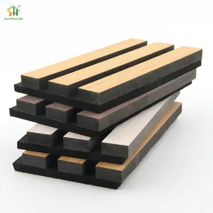 Laminated Wooden Veneera Oak Wall Panels Soundproof Slats Acoustic Panel For Interior Decoration