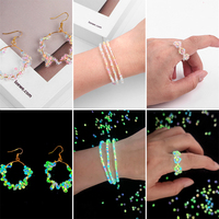 Manik-manik Kaca Bercahaya 2mm 3mm 4mm untuk Wanita, Aksesoris Pembuatan Perhiasan, Gelang, Kalung, DIY Fashion