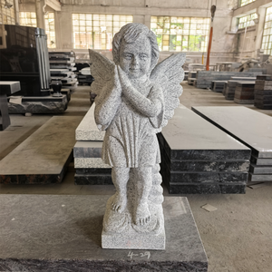 รูปปั้นเทวดาน้อยอธิษฐาน รุ่นดั้งเดิม สำหรับอนุสรณ์สถาน ทำจากหินแกรนิตสีเทา (G614) สูง 24 นิ้ว สำหรับใช้งานกลางแจ้ง - Product Image 5