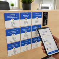 Carte/autocollant en PVC (carré ou rond) 13,56 MHz NFC pour avis Google – Étiquette de rappel pour les commentaires – Matériaux Plexiglas/Acrylique acceptables