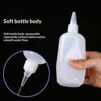 Bouteille souple à bec verseur en plastique, ronde, multi-tailles 20-200 ml, pour miel, sauce soja, assaisonnement, encre, peinture, liquide, compte-gouttes gradué